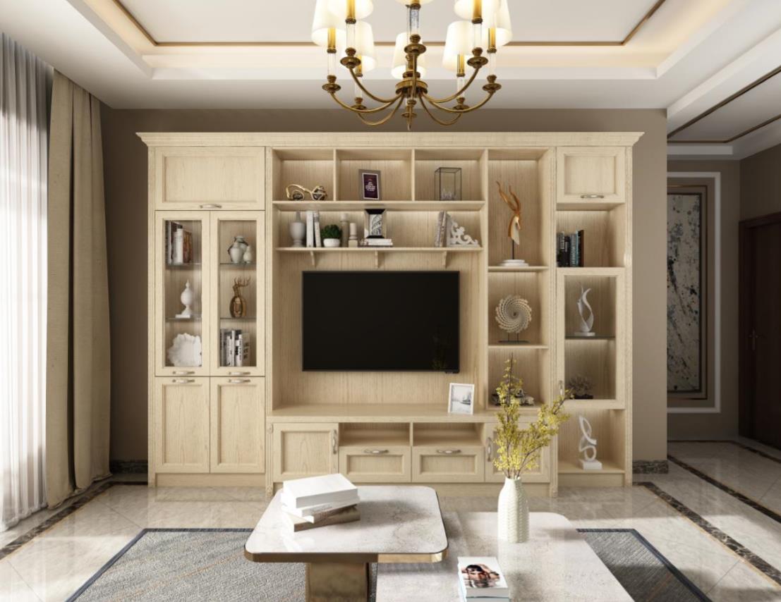 全鋁電視柜-01（風格：簡歐；顏色：暖白）